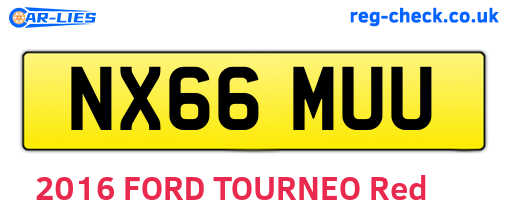 NX66MUU are the vehicle registration plates.