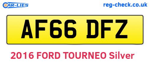 AF66DFZ are the vehicle registration plates.