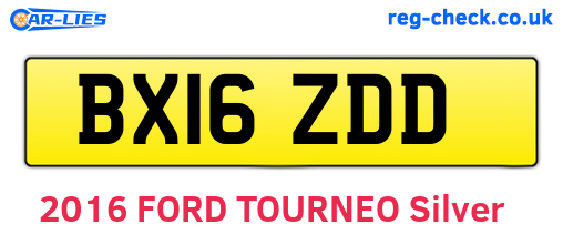BX16ZDD are the vehicle registration plates.
