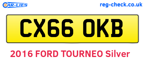 CX66OKB are the vehicle registration plates.