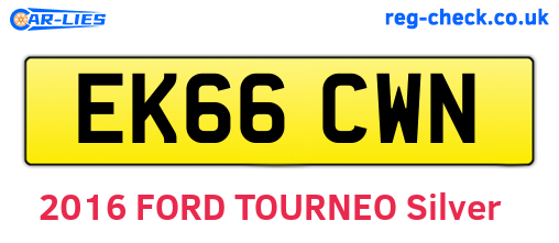 EK66CWN are the vehicle registration plates.