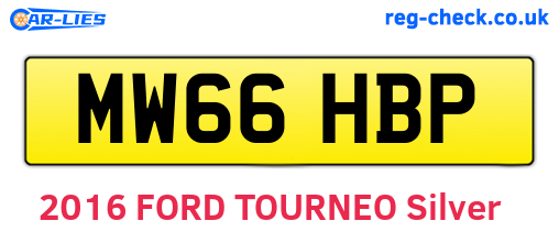 MW66HBP are the vehicle registration plates.
