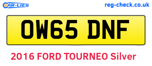 OW65DNF are the vehicle registration plates.