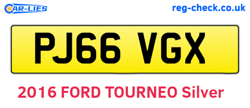 PJ66VGX are the vehicle registration plates.