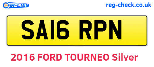 SA16RPN are the vehicle registration plates.
