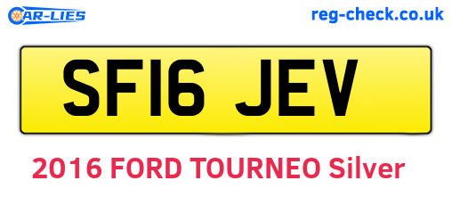 SF16JEV are the vehicle registration plates.