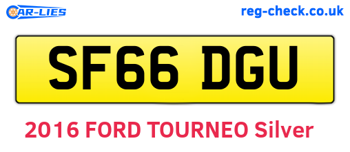SF66DGU are the vehicle registration plates.