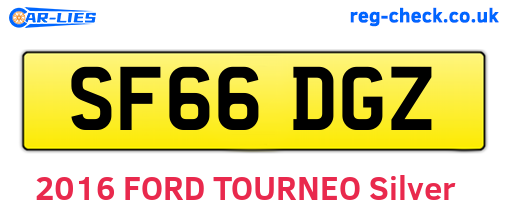 SF66DGZ are the vehicle registration plates.