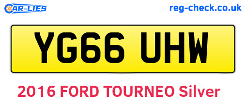 YG66UHW are the vehicle registration plates.