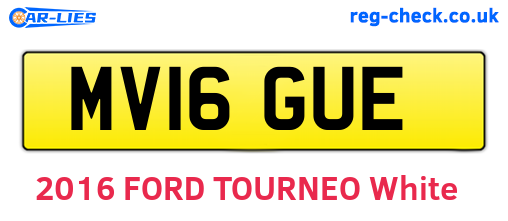 MV16GUE are the vehicle registration plates.