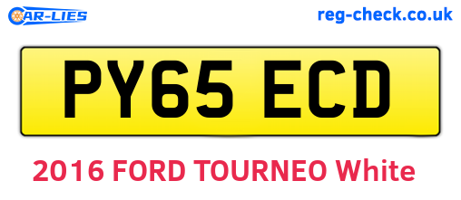 PY65ECD are the vehicle registration plates.