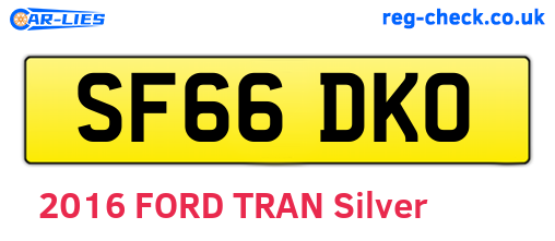 SF66DKO are the vehicle registration plates.