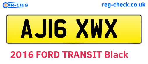 AJ16XWX are the vehicle registration plates.