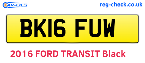 BK16FUW are the vehicle registration plates.