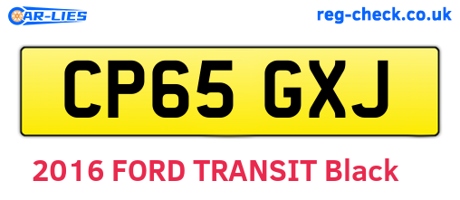 CP65GXJ are the vehicle registration plates.