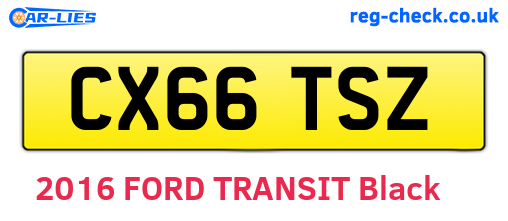 CX66TSZ are the vehicle registration plates.