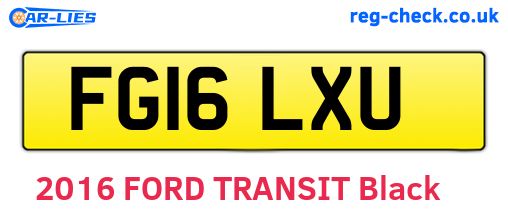 FG16LXU are the vehicle registration plates.