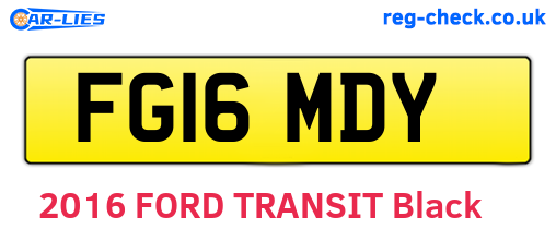 FG16MDY are the vehicle registration plates.