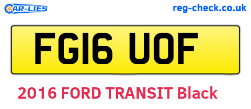 FG16UOF are the vehicle registration plates.
