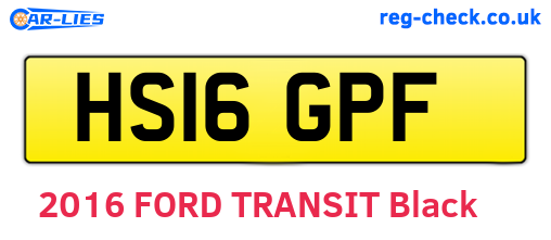HS16GPF are the vehicle registration plates.