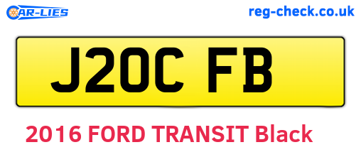 J20CFB are the vehicle registration plates.