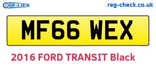 MF66WEX are the vehicle registration plates.