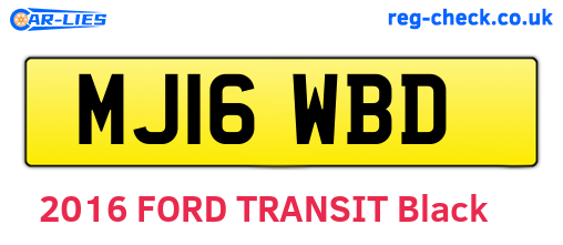 MJ16WBD are the vehicle registration plates.