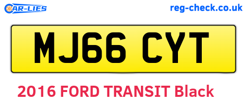 MJ66CYT are the vehicle registration plates.