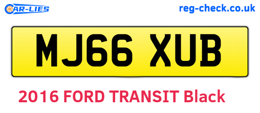 MJ66XUB are the vehicle registration plates.