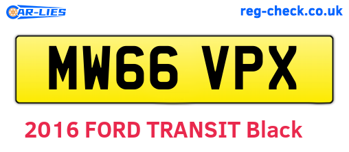 MW66VPX are the vehicle registration plates.