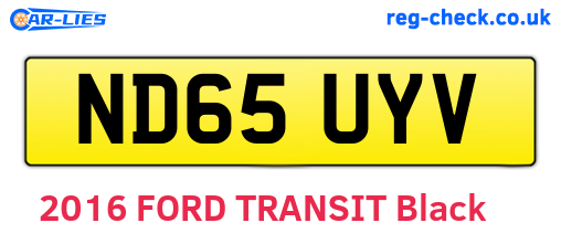 ND65UYV are the vehicle registration plates.