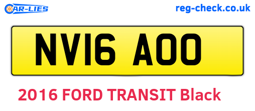 NV16AOO are the vehicle registration plates.