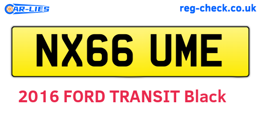 NX66UME are the vehicle registration plates.