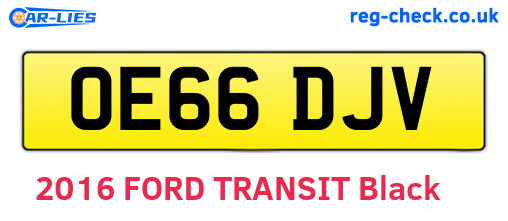 OE66DJV are the vehicle registration plates.