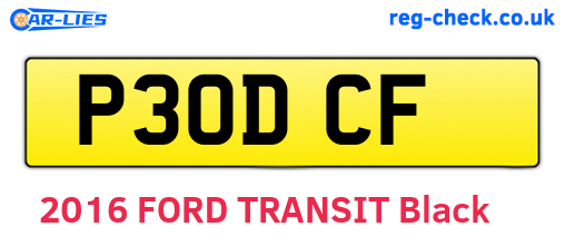 P30DCF are the vehicle registration plates.