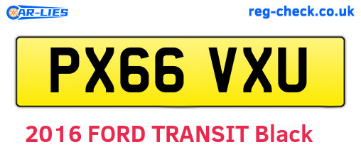 PX66VXU are the vehicle registration plates.