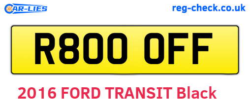 R800OFF are the vehicle registration plates.