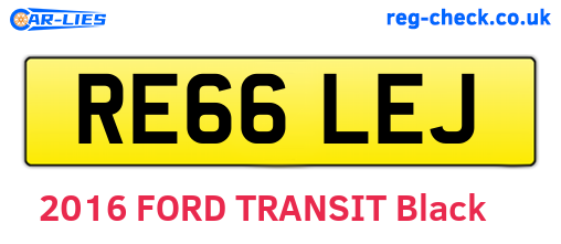 RE66LEJ are the vehicle registration plates.