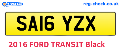 SA16YZX are the vehicle registration plates.