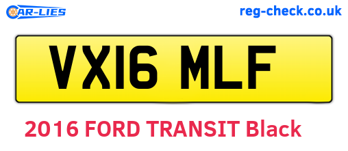 VX16MLF are the vehicle registration plates.