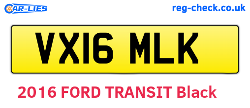 VX16MLK are the vehicle registration plates.