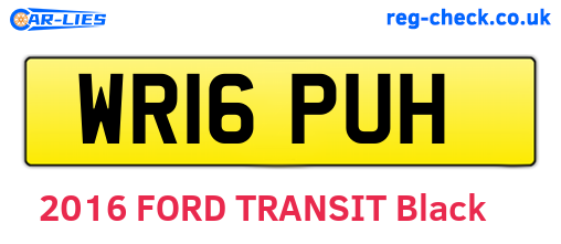 WR16PUH are the vehicle registration plates.