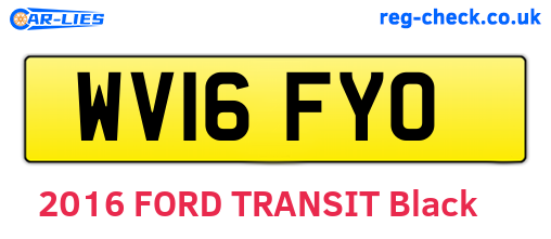 WV16FYO are the vehicle registration plates.