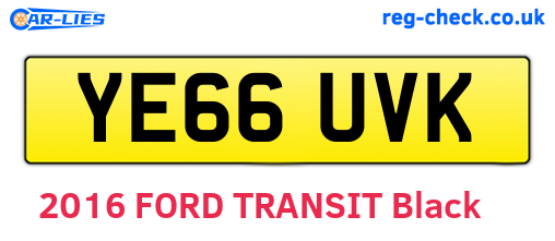 YE66UVK are the vehicle registration plates.