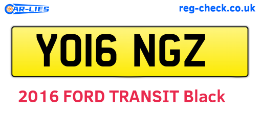 YO16NGZ are the vehicle registration plates.