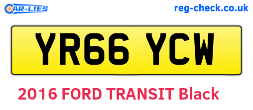 YR66YCW are the vehicle registration plates.