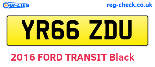 YR66ZDU are the vehicle registration plates.
