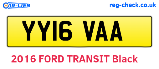 YY16VAA are the vehicle registration plates.