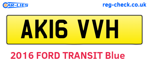 AK16VVH are the vehicle registration plates.