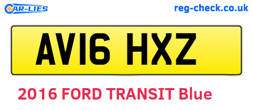 AV16HXZ are the vehicle registration plates.